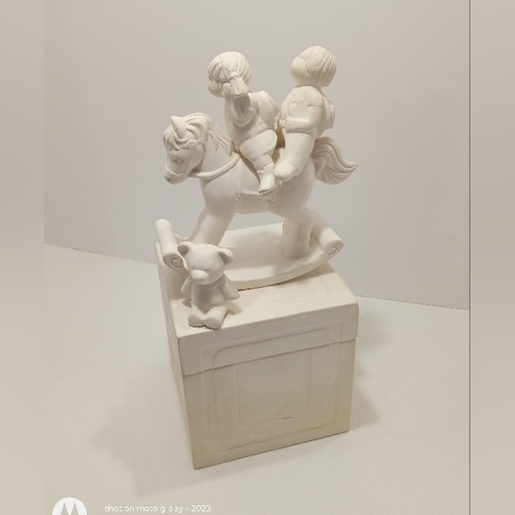 DIY Christmas Ceramic Bisque Ready To Paint Rocking Horse Block Kids 6 Piece - Picture 2 of 12